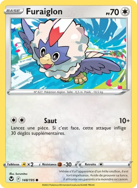 Carte Pokémon Furaiglon 148/195, extension Tempête Argentée