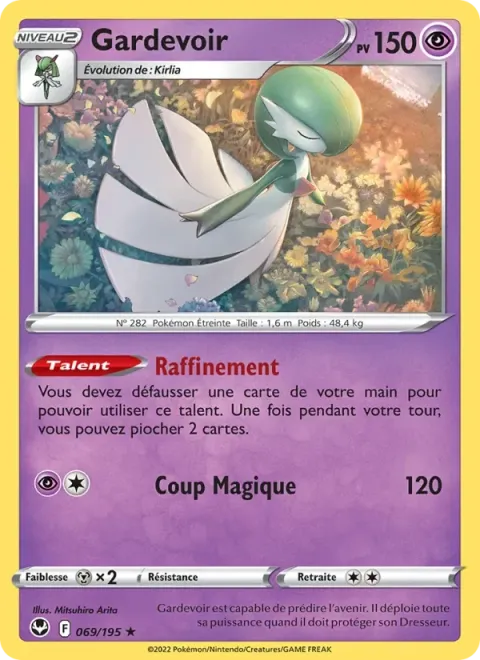 Carte Pokémon Gardevoir 069/195, extension Tempête Argentée