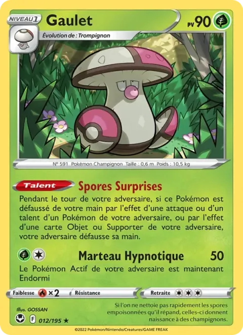 Carte Pokémon Gaulet 012/195, extension Tempête Argentée