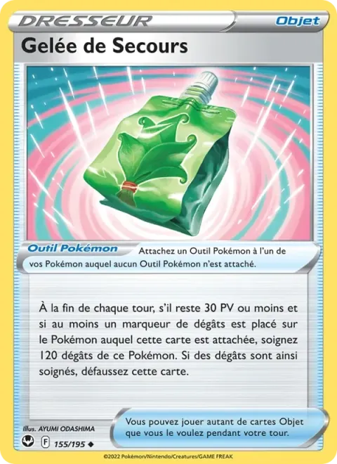 Carte Pokémon Gelée de Secours 155/195, extension Tempête Argentée