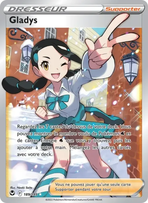 Carte Pokémon Gladys 189/195, extension Tempête Argentée