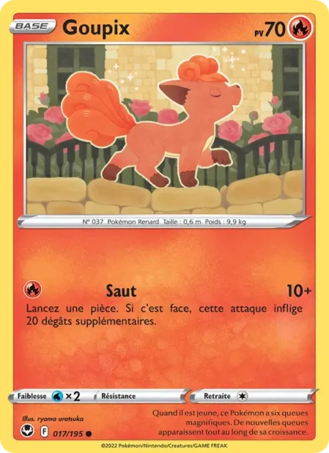 Carte Pokémon Goupix 017/195, extension Tempête Argentée