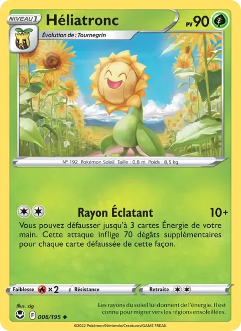 Carte Pokémon Héliatronc 006/195, extension Tempête Argentée