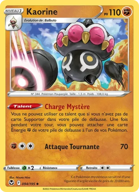 Carte Pokémon Kaorine 094/195, extension Tempête Argentée