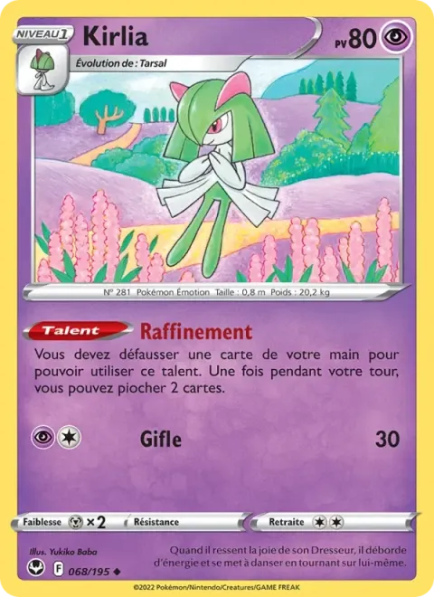 Carte Pokémon Kirlia 068/195, extension Tempête Argentée