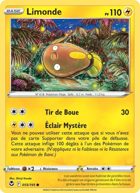 Carte Pokémon Limonde 055/195, extension Tempête Argentée