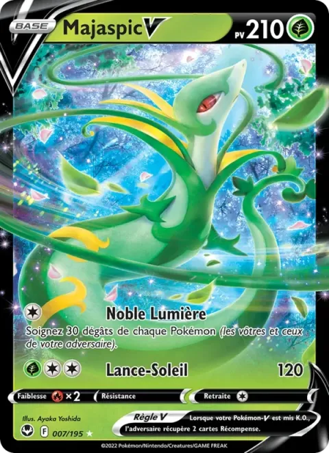 Carte Pokémon Majaspic V 007/195, extension Tempête Argentée