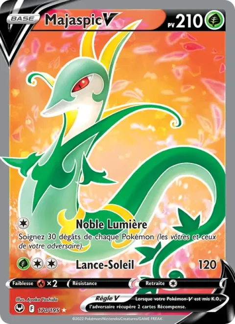 Carte Pokémon Majaspic V 170/195, extension Tempête Argentée