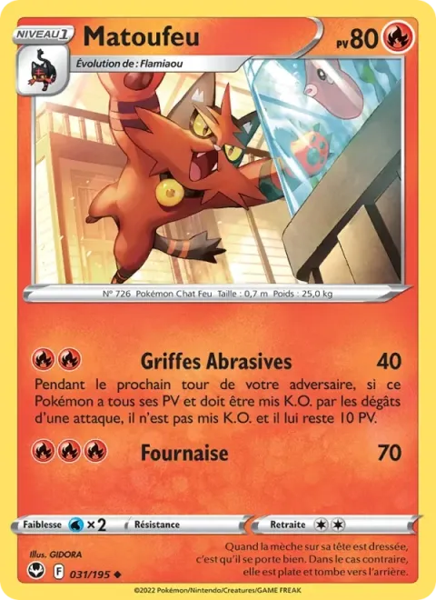 Carte Pokémon Matoufeu 031/195, extension Tempête Argentée