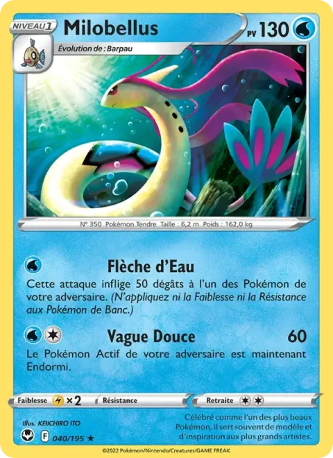 Carte Pokémon Milobellus 040/195, extension Tempête Argentée