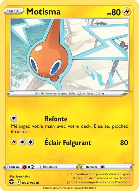 Carte Pokémon Motisma 053/195, extension Tempête Argentée