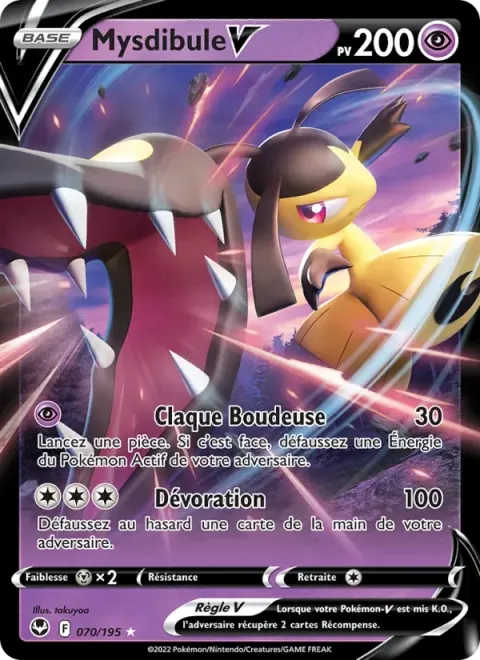 Carte Pokémon Mysdibule V 070/195, extension Tempête Argentée