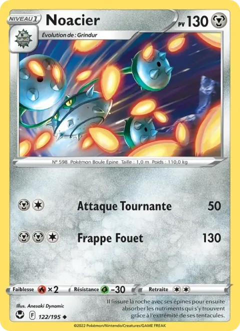 Carte Pokémon Noacier 122/195, extension Tempête Argentée