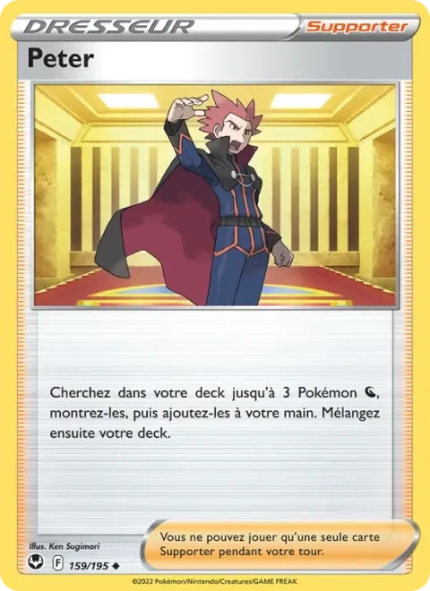 Carte Pokémon Peter 159/195, extension Tempête Argentée