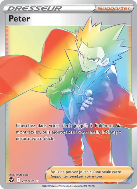 Carte Pokémon Peter 206/195, extension Tempête Argentée