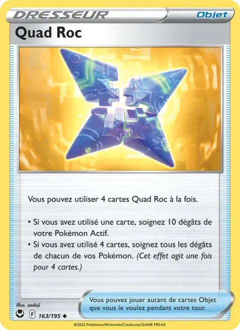 Carte Pokémon Quad Roc 163/195, extension Tempête Argentée