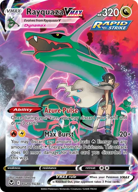 Carte Pokémon Rayquaza VMAX TG20/TG30, extension Tempête Argentée