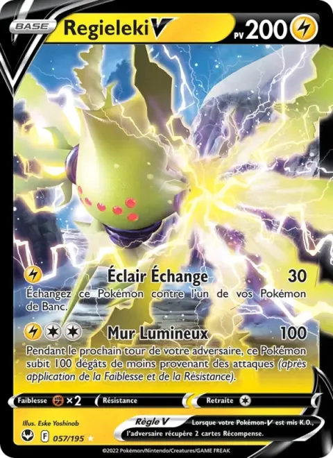 Carte Pokémon Regieleki V 057/195, extension Tempête Argentée
