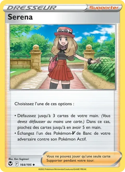 Carte Pokémon Serena 164/195, extension Tempête Argentée