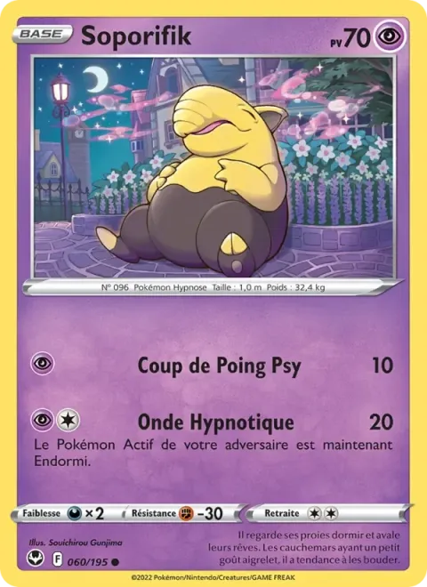 Carte Pokémon Soporifik 060/195, extension Tempête Argentée