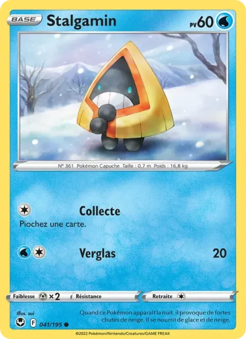 Carte Pokémon Stalgamin 041/195, extension Tempête Argentée