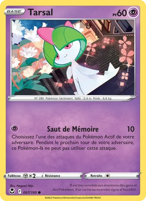 Carte Pokémon Tarsal 067/195, extension Tempête Argentée