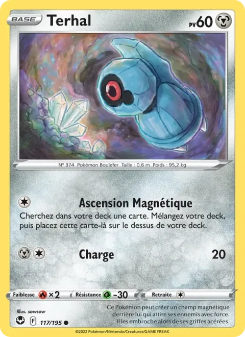 Carte Pokémon Terhal 117/195, extension Tempête Argentée