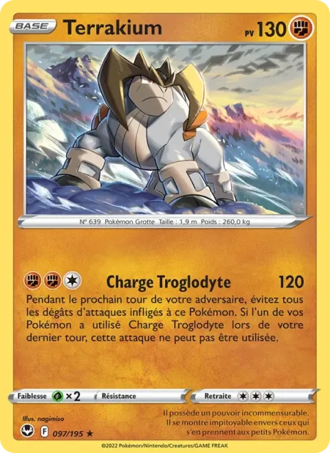 Carte Pokémon Terrakium 097/195, extension Tempête Argentée