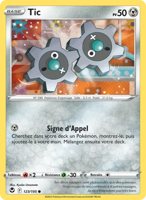 Carte Pokémon Tic 123/195, extension Tempête Argentée