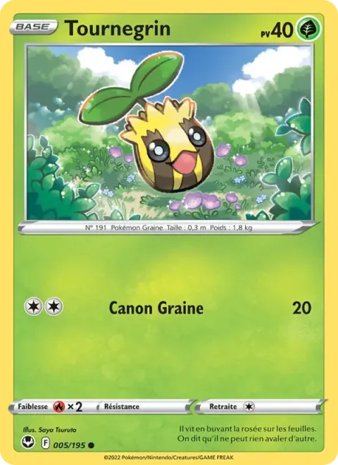Carte Pokémon Tournegrin 005/195, extension Tempête Argentée