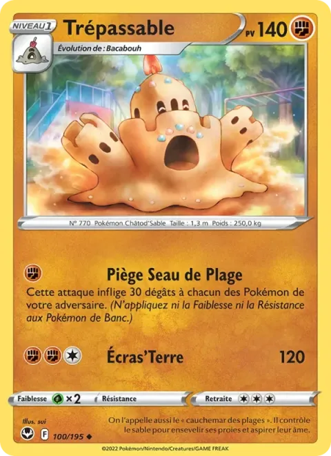 Carte Pokémon Trépassable 100/195, extension Tempête Argentée