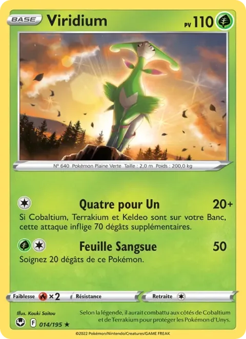 Carte Pokémon Viridium 014/195, extension Tempête Argentée