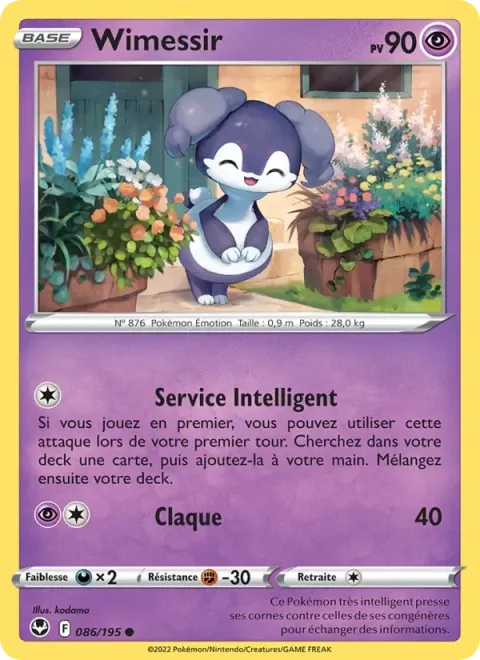 Carte Pokémon Wimessir 086/195, extension Tempête Argentée