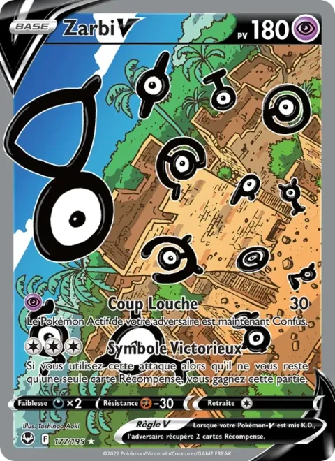 Carte Pokémon Zarbi V 177/195, extension Tempête Argentée