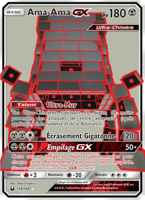 Carte Pokémon Ama-Ama GX 159/168, extension Tempête Céleste
