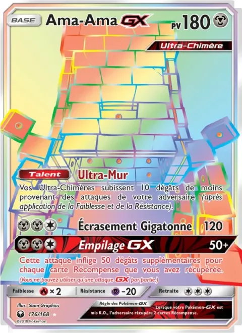 Carte Pokémon Ama-Ama GX 176/168, extension Tempête Céleste