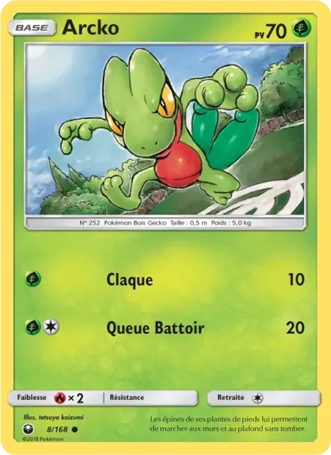 Carte Pokémon Arcko 008/168, extension Tempête Céleste