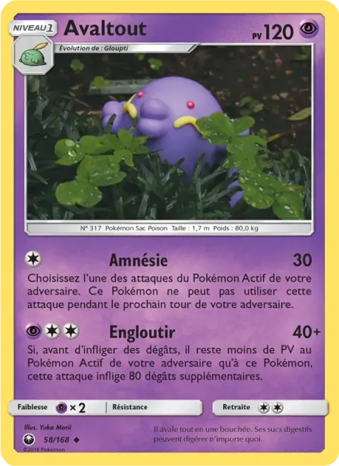 Carte Pokémon Avaltout 058/168, extension Tempête Céleste