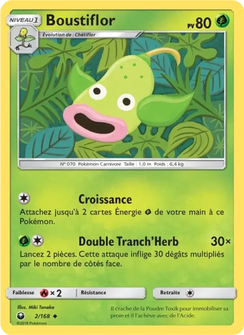 Carte Pokémon Boustiflor 002/168, extension Tempête Céleste