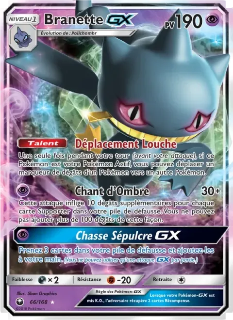 Carte Pokémon Branette GX 066/168, extension Tempête Céleste