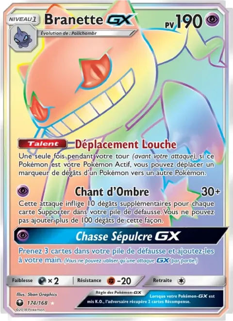Carte Pokémon Branette GX 174/168, extension Tempête Céleste