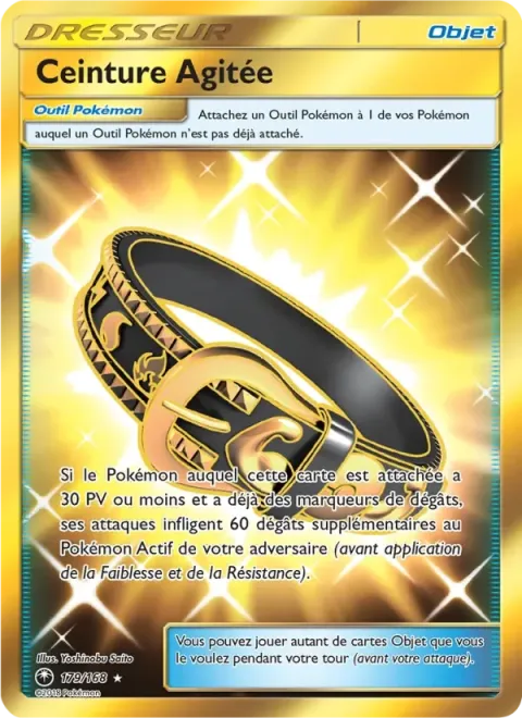 Carte Pokémon Ceinture Agitée 179/168, extension Tempête Céleste