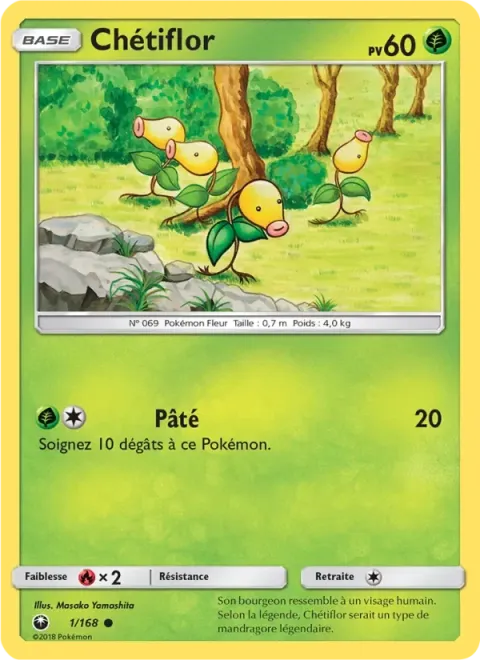Carte Pokémon Chétiflor 001/168, extension Tempête Céleste