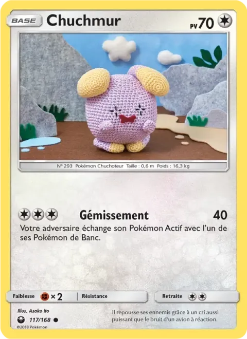 Carte Pokémon Chuchmur 117/168, extension Tempête Céleste