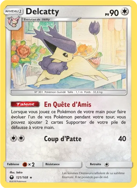 Carte Pokémon Delcatty 121/168, extension Tempête Céleste