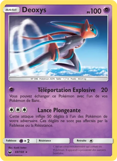 Carte Pokémon Deoxys 069/168, extension Tempête Céleste