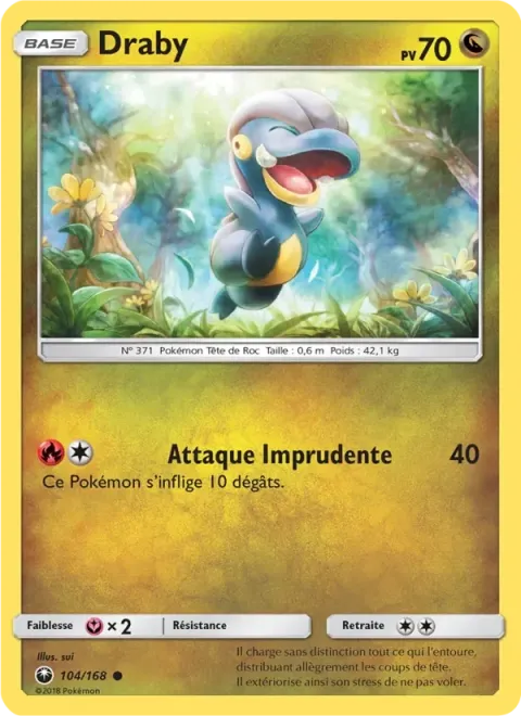 Carte Pokémon Draby 104/168, extension Tempête Céleste