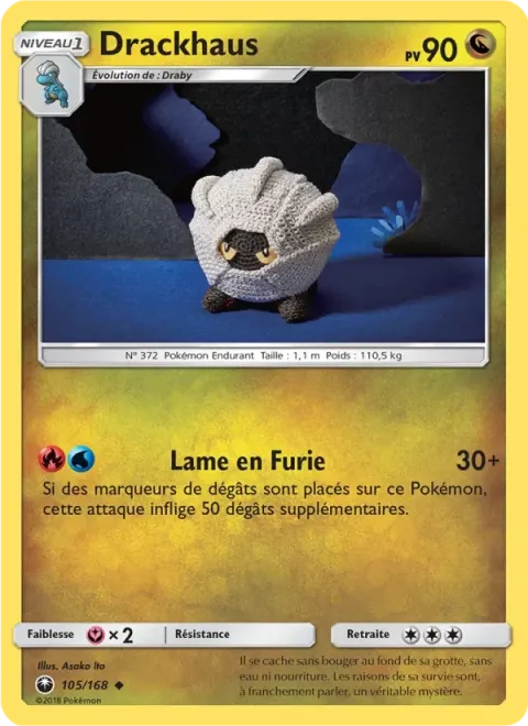 Carte Pokémon Drackhaus 105/168, extension Tempête Céleste