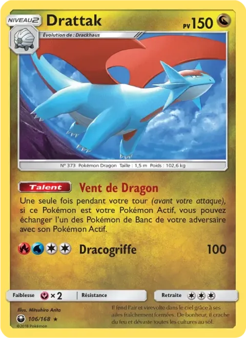 Carte Pokémon Drattak 106/168, extension Tempête Céleste