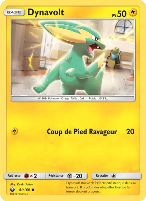 Carte Pokémon Dynavolt 051/168, extension Tempête Céleste